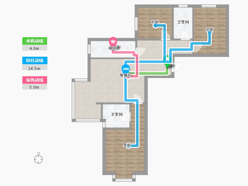 河北省-廊坊市-青年新城-86.75-户型库-动静线