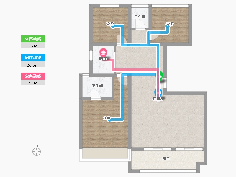 安徽省-宿州市-博润悦府-90.98-户型库-动静线