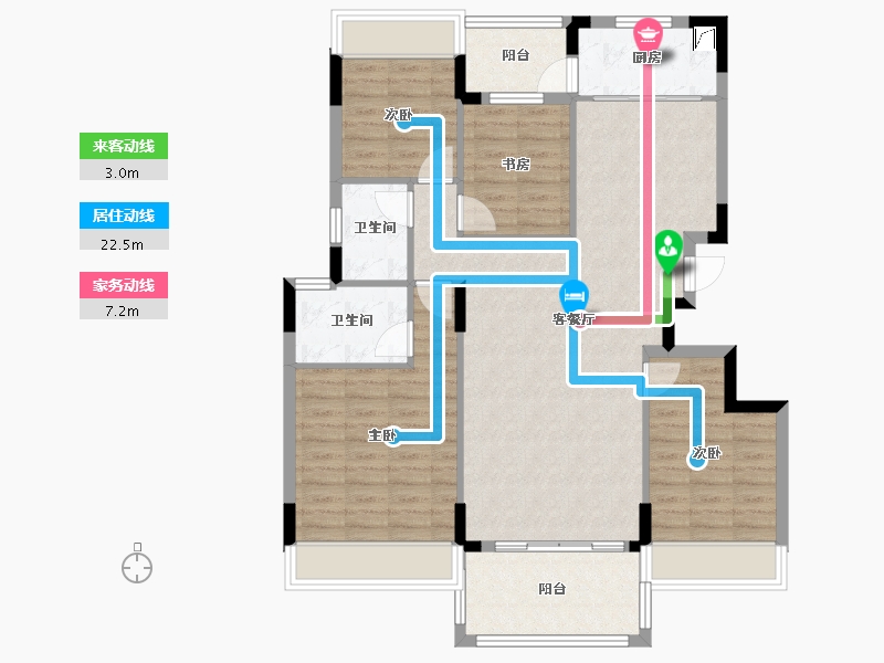 四川省-南充市-敏捷天越-105.86-户型库-动静线