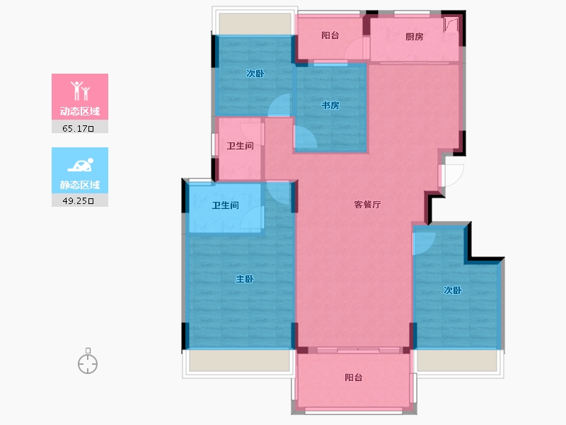 四川省-南充市-敏捷天越-105.86-户型库-动静分区