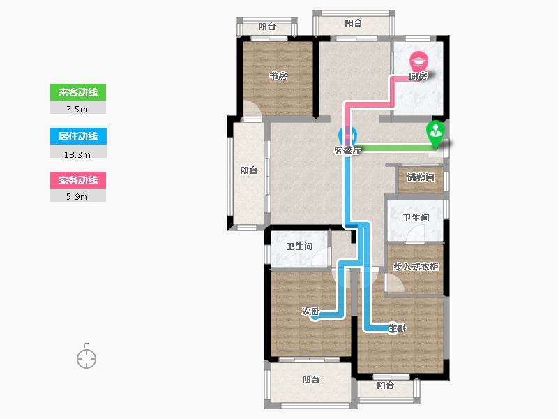 江苏省-南通市-兰溪荟-120.00-户型库-动静线