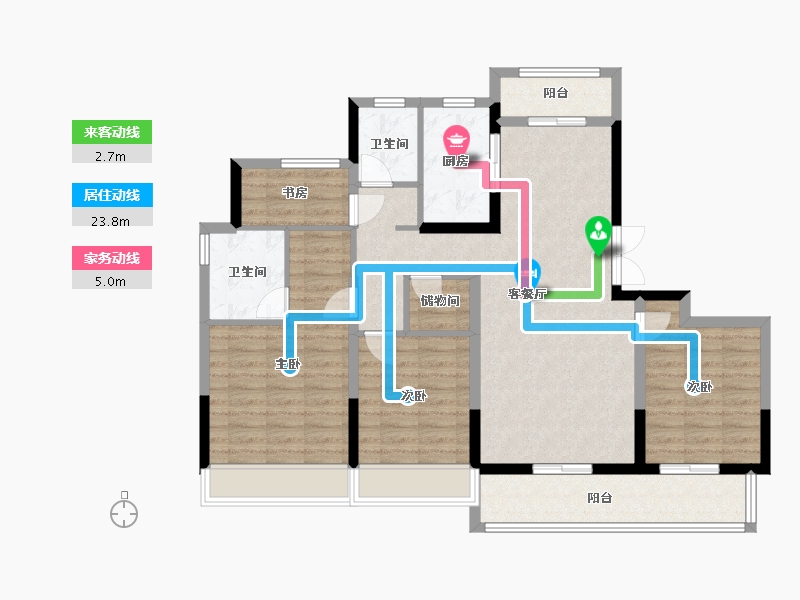 浙江省-杭州市-柳岸闻莺-110.00-户型库-动静线