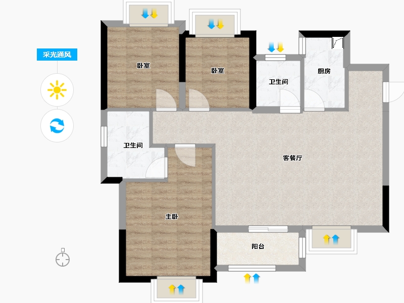 四川省-成都市-同森锦逸-89.00-户型库-采光通风