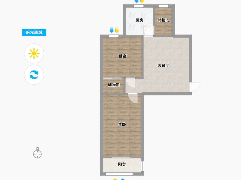 天津-天津市-振业里-57.80-户型库-采光通风