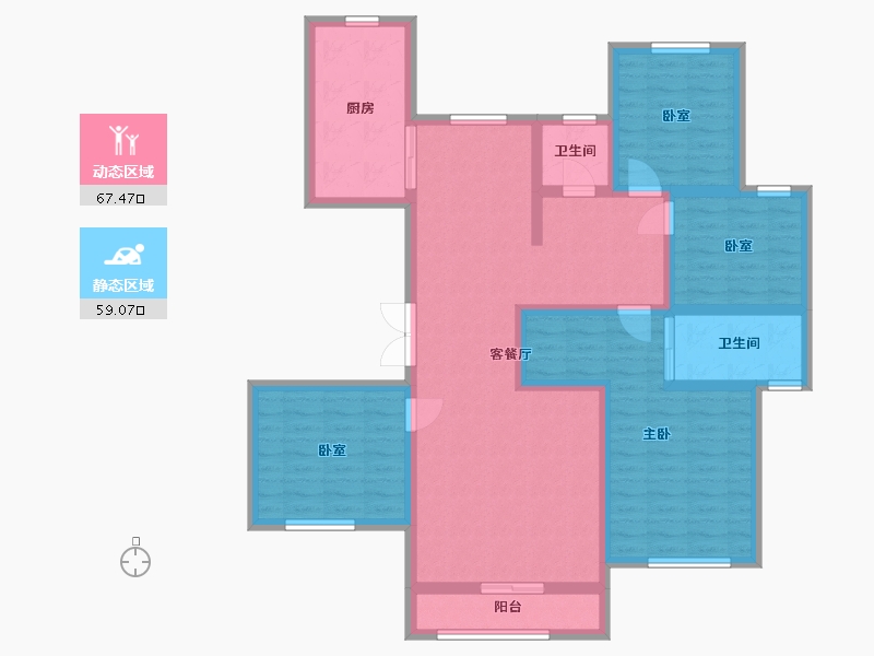 新疆维吾尔自治区-乌鲁木齐市-西湖锦园-1126.63-户型库-动静分区