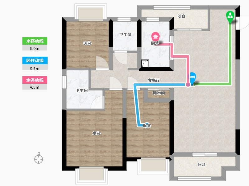 江西省-南昌市-绿地国际博览城-90.78-户型库-动静线