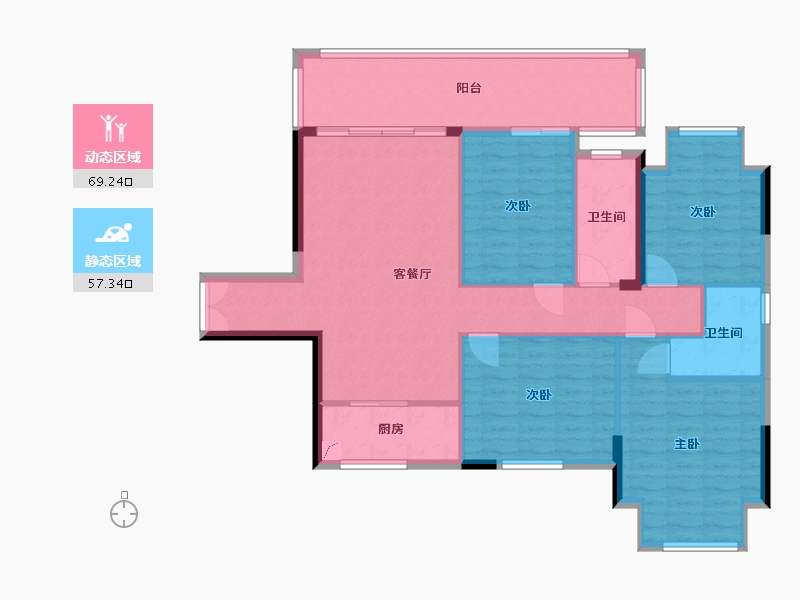 广西壮族自治区-南宁市-大世界 碧桂园-130.00-户型库-动静分区