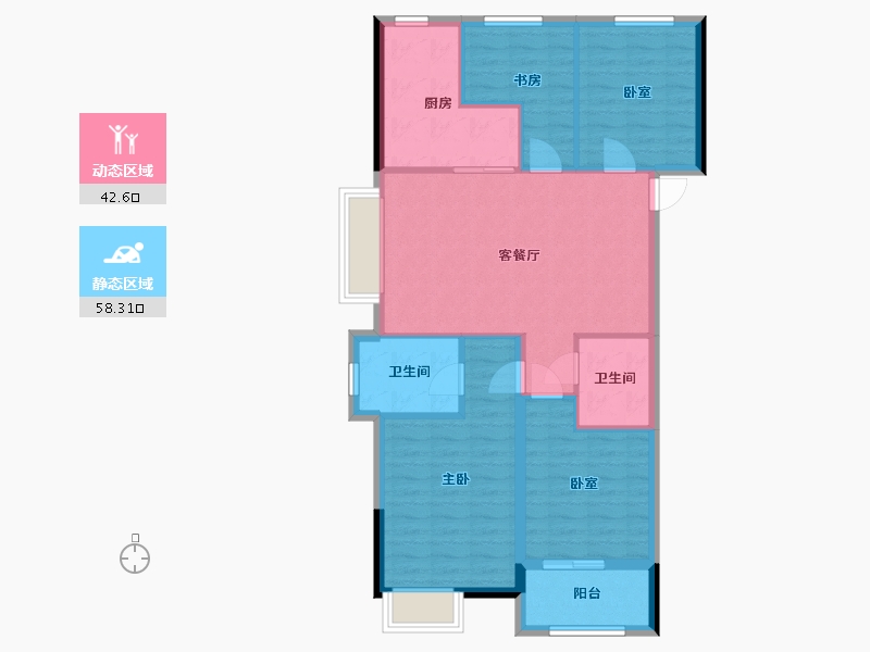 浙江省-杭州市-中港罗兰小镇-108.00-户型库-动静分区