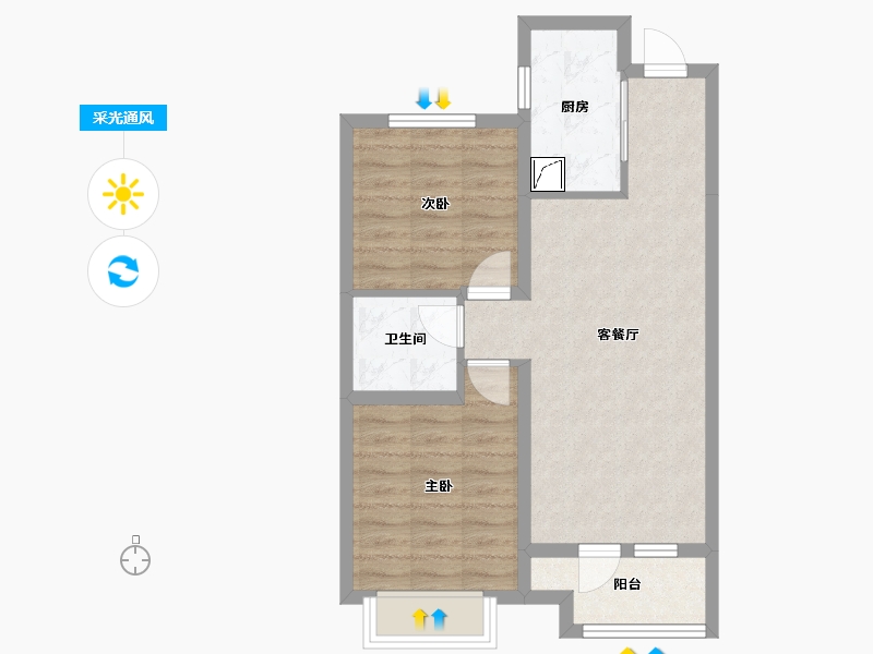 河北省-石家庄市-高远森林城-60.00-户型库-采光通风