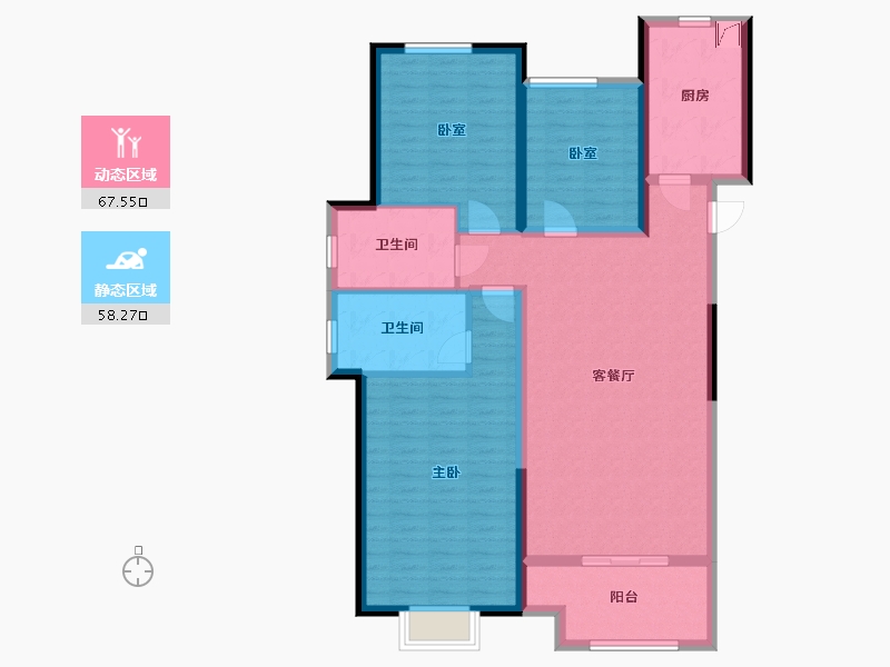 河南省-郑州市-金地格林小城-114.00-户型库-动静分区