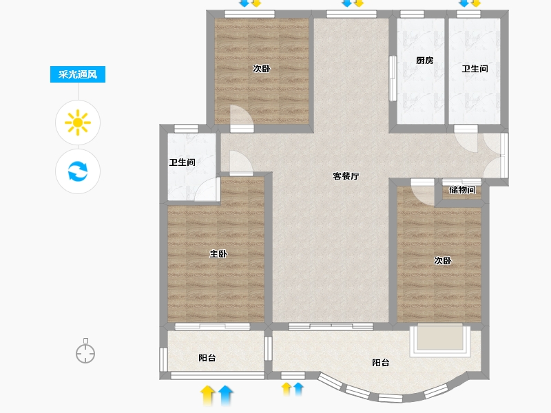 河北省-保定市-中华小区-100.00-户型库-采光通风