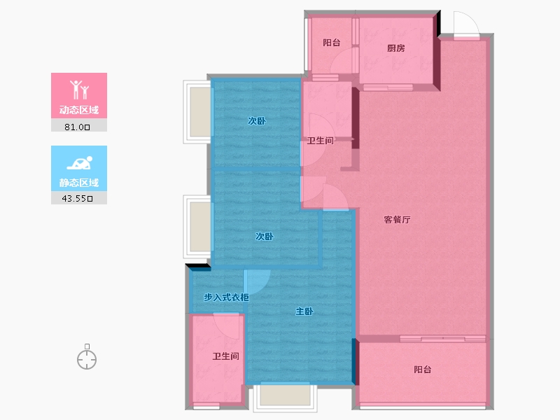 贵州省-贵阳市-太阳谷-113.00-户型库-动静分区