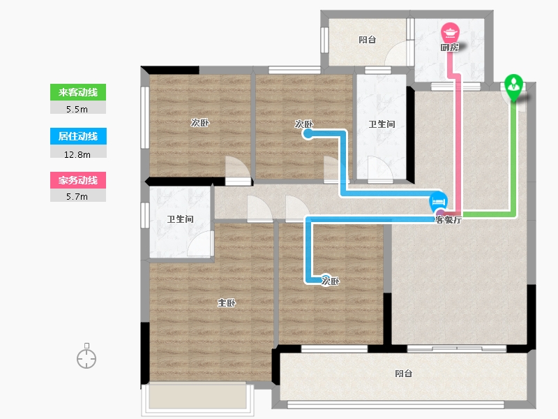 广西壮族自治区-南宁市-翠景华庭-118.00-户型库-动静线