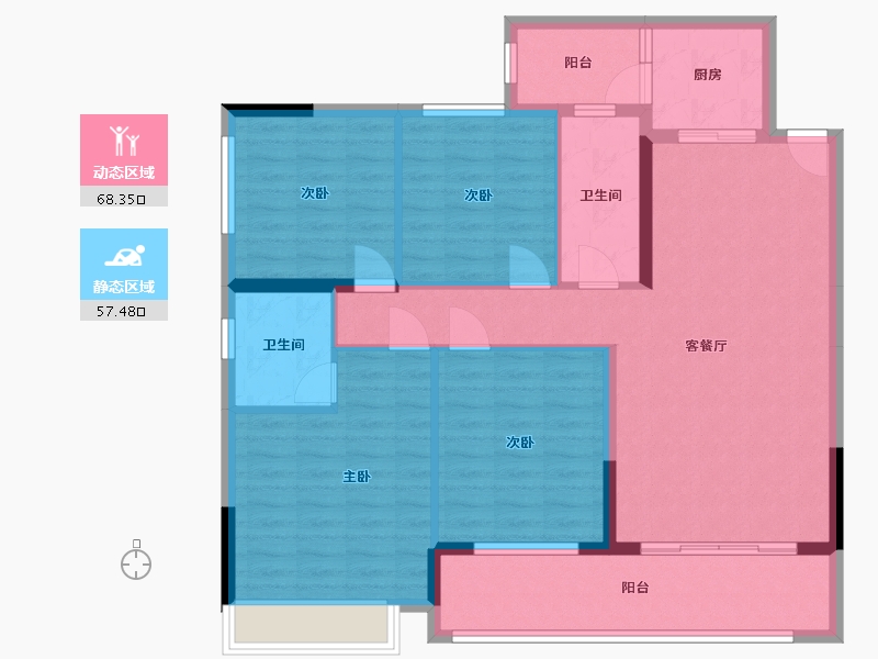 广西壮族自治区-南宁市-翠景华庭-118.00-户型库-动静分区