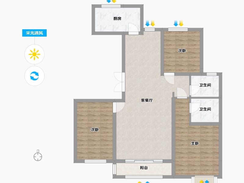 宁夏回族自治区-银川市-凤凰华府-110.00-户型库-采光通风