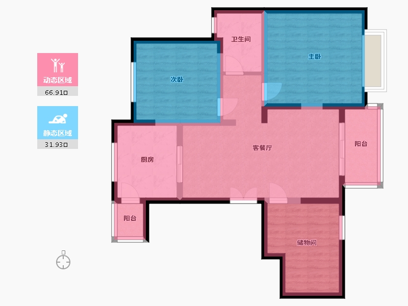 上海-上海市-上港新江湾-88.00-户型库-动静分区