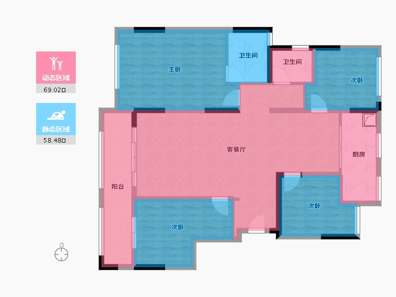 重庆-重庆市-金科·集美嘉悦-114.00-户型库-动静分区