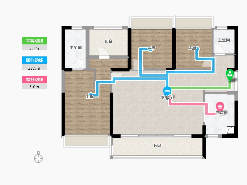 广东省-深圳市-勤诚达正大城-108.00-户型库-动静线