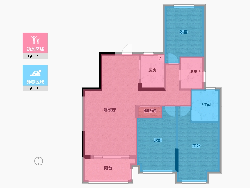 福建省-福州市-三盛国际公园・香缇时光-104.00-户型库-动静分区