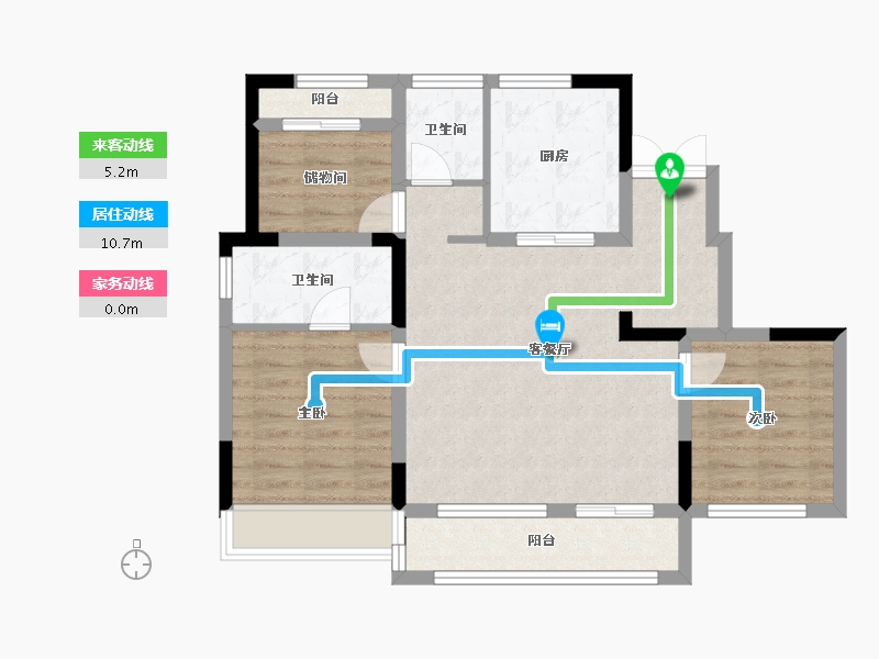 辽宁省-本溪市-壹号公馆-96.00-户型库-动静线