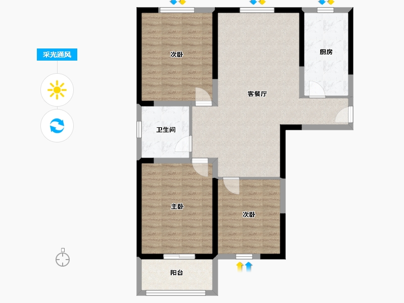 山东省-济南市-远洋湖印都会-96.00-户型库-采光通风