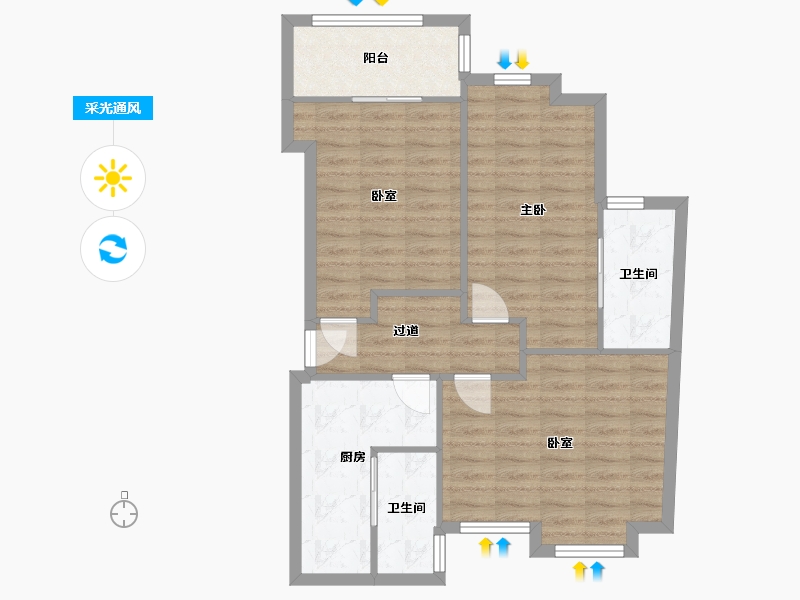 广东省-广州市-尚山佳境-90.00-户型库-采光通风