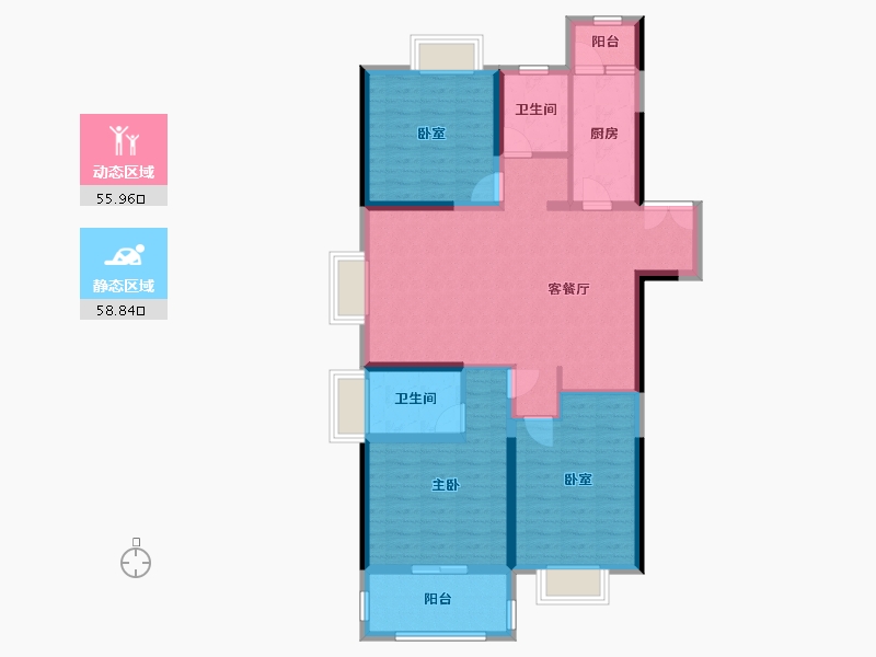 江苏省-淮安市-福晟钱隆城-102.00-户型库-动静分区