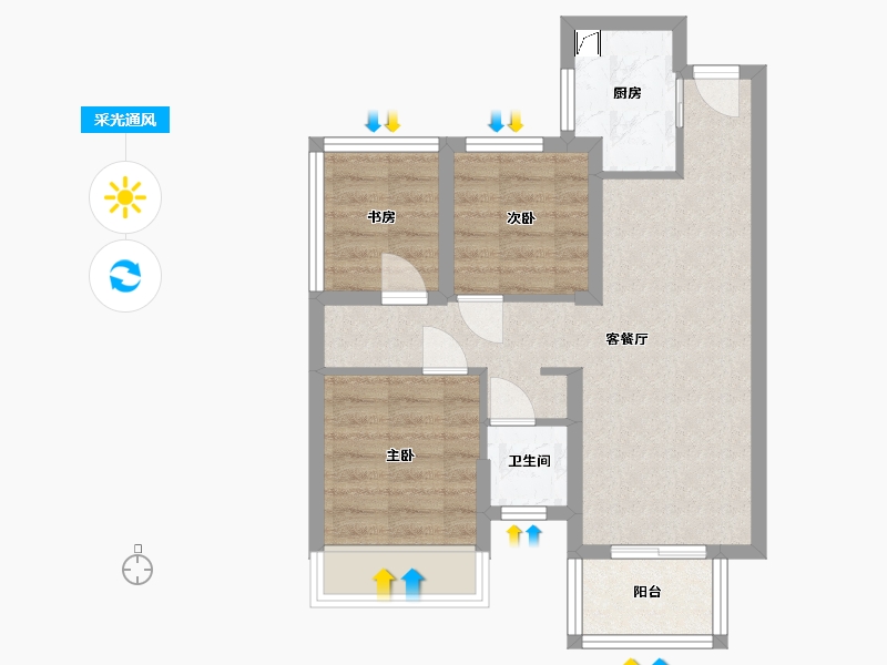 广西壮族自治区-南宁市-大学郡-59.00-户型库-采光通风