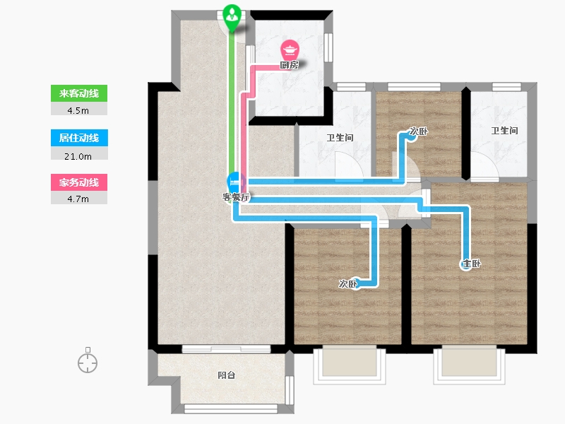 江苏省-泰州市-力高璟颐湾-77.00-户型库-动静线