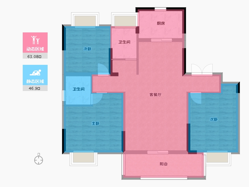 湖北省-随州市-书香华府-106.00-户型库-动静分区