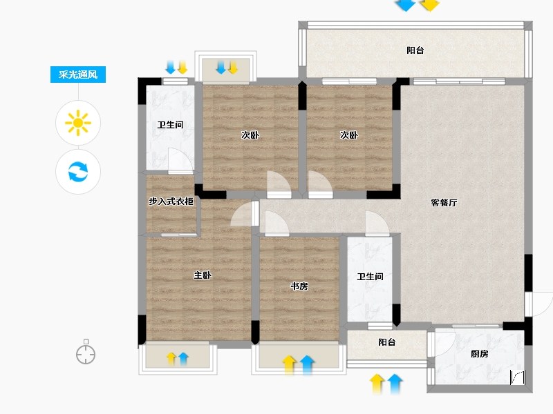 广西壮族自治区-桂林市-阳朔兴进景园-100.00-户型库-采光通风