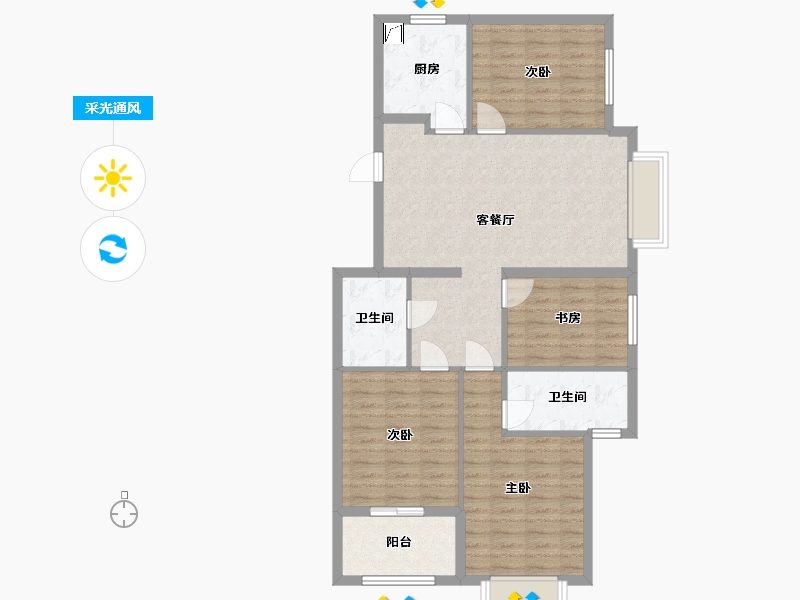 山西省-太原市-十二院城-100.00-户型库-采光通风