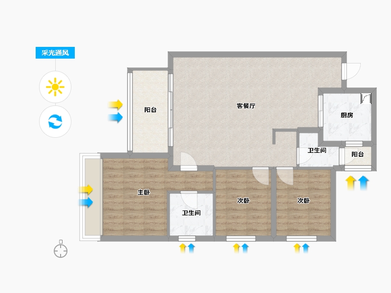 四川省-成都市-万科天府公园城-90.00-户型库-采光通风