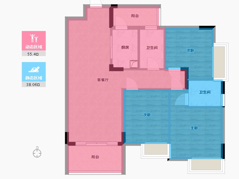 广西壮族自治区-桂林市-阳朔兴进景园-83.00-户型库-动静分区