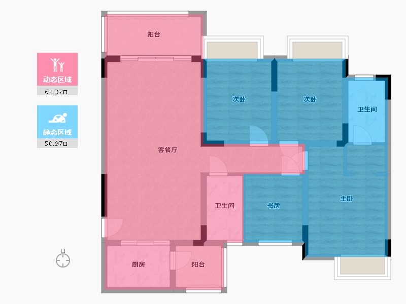 广西壮族自治区-桂林市-阳朔兴进景园-103.00-户型库-动静分区