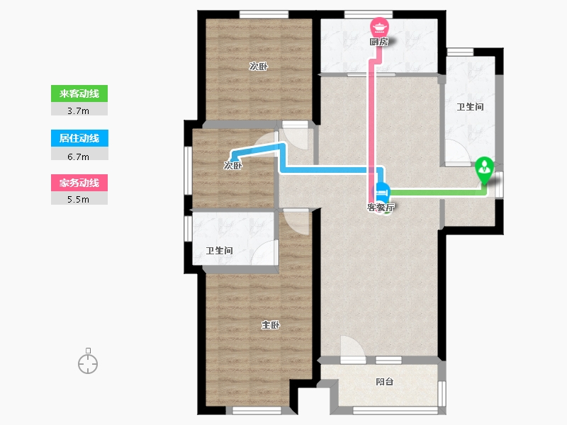 辽宁省-大连市-融创海逸长洲-90.00-户型库-动静线