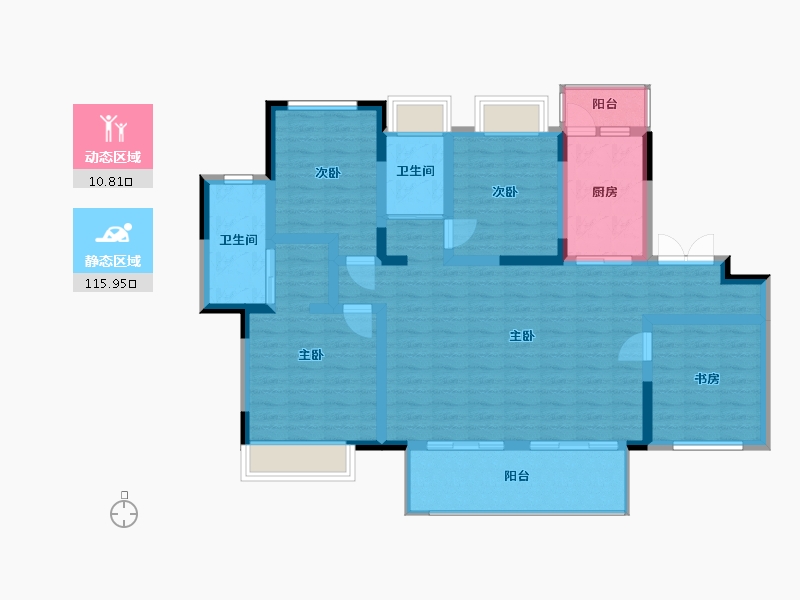 四川省-雅安市-君临146-126.00-户型库-动静分区