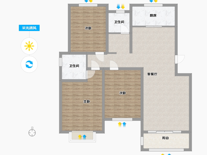 江苏省-连云港市-伊山苑-119.00-户型库-采光通风