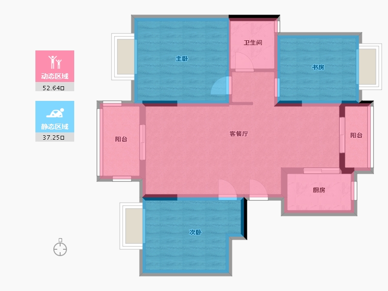 江西省-南昌市-保利・蓝海嘉居-83.40-户型库-动静分区