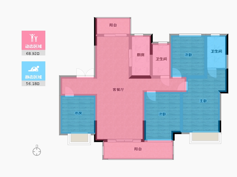 四川省-雅安市-君临148-128.00-户型库-动静分区