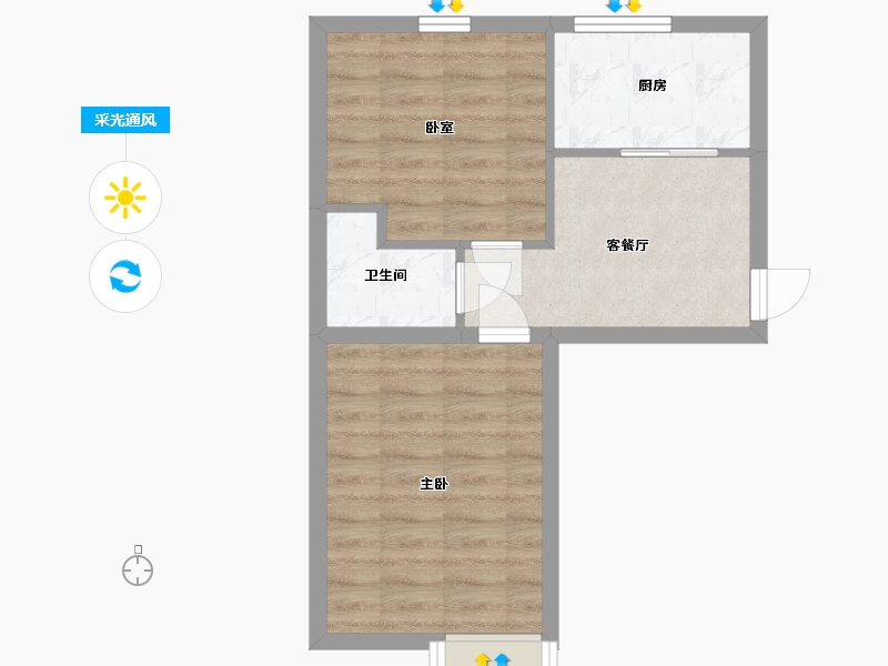 北京-北京市-昌平南厂住宅北区-41.00-户型库-采光通风