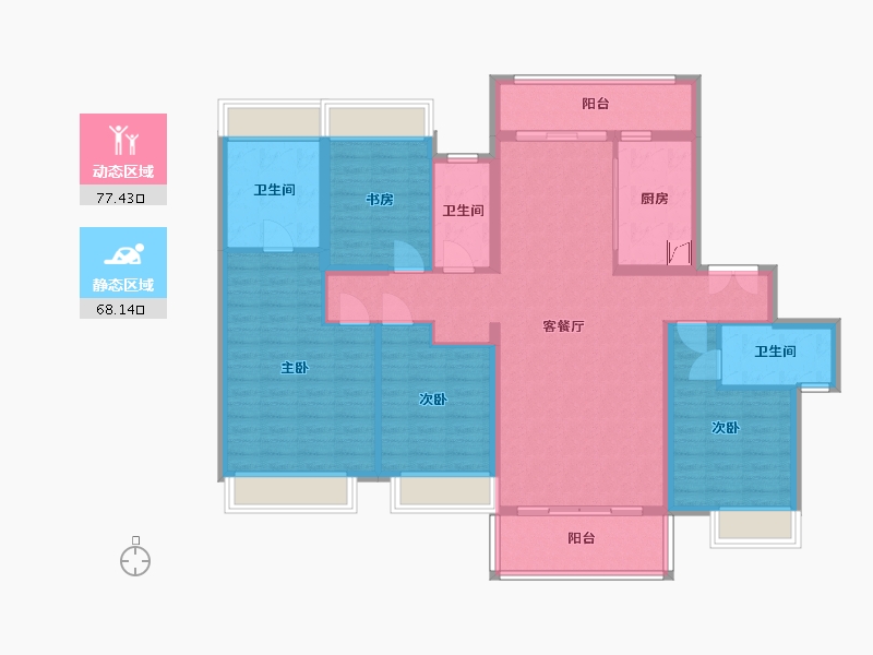 广东省-汕尾市-保利金町湾天奕小区-149.00-户型库-动静分区