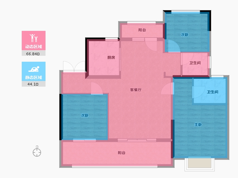 青海省-西宁市-万达125平方新中式-100.00-户型库-动静分区