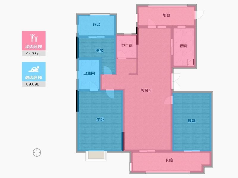 河南省-信阳市-信和江南里-147.00-户型库-动静分区