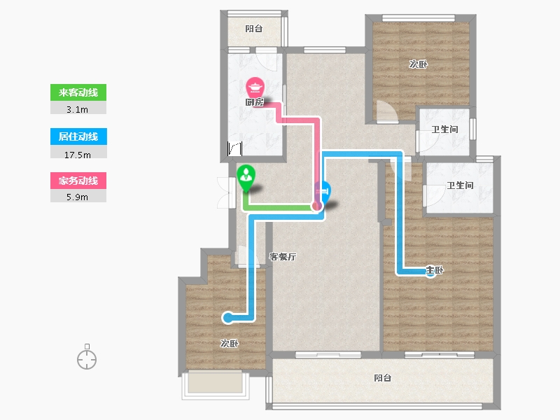 安徽省-合肥市-琥珀东华府-122.00-户型库-动静线