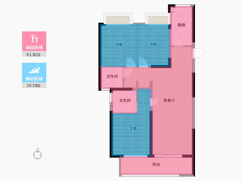 湖北省-武汉市-融创智慧生态城一江赋-88.00-户型库-动静分区