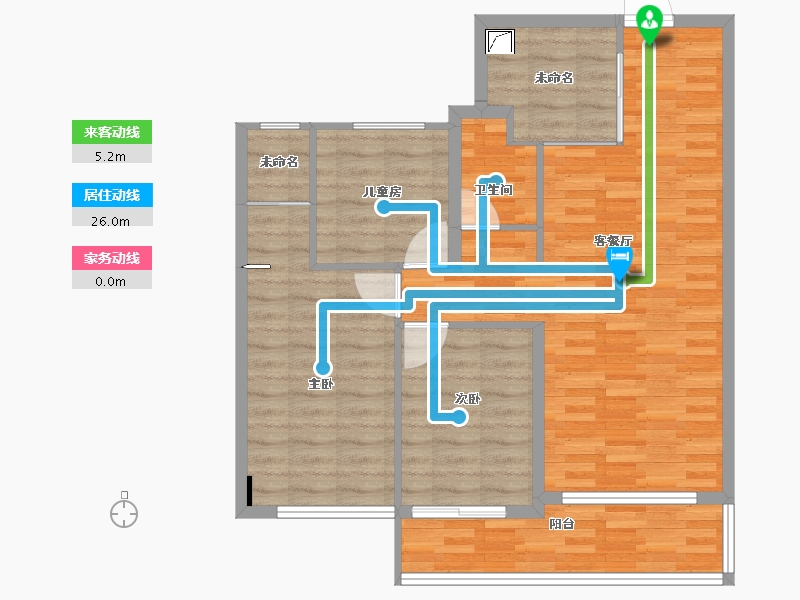 福建省-龙岩市-小区房-88.73-户型库-动静线