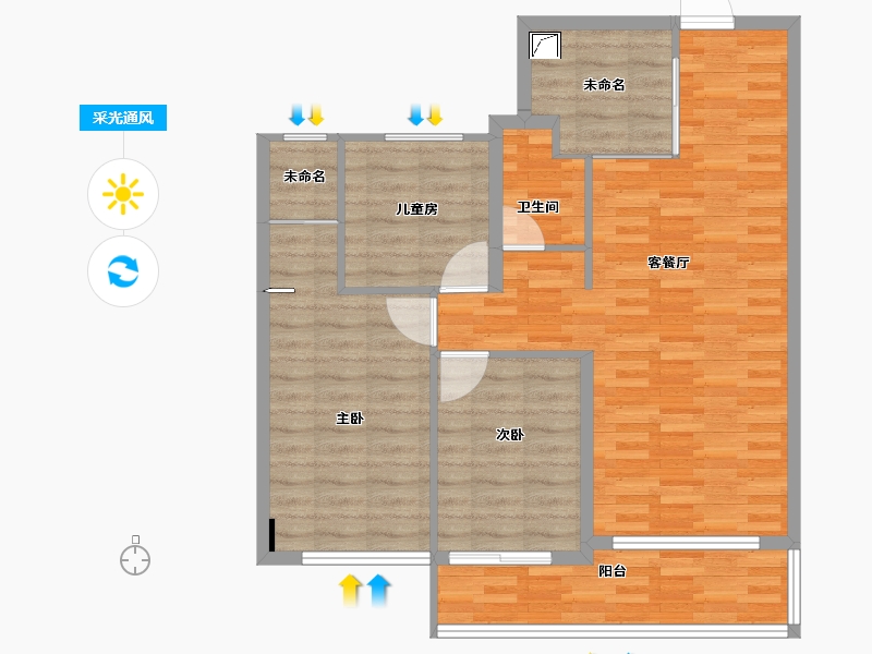 福建省-龙岩市-小区房-88.73-户型库-采光通风