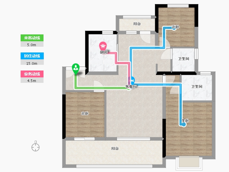 青海省-西宁市-万达125平方-100.00-户型库-动静线