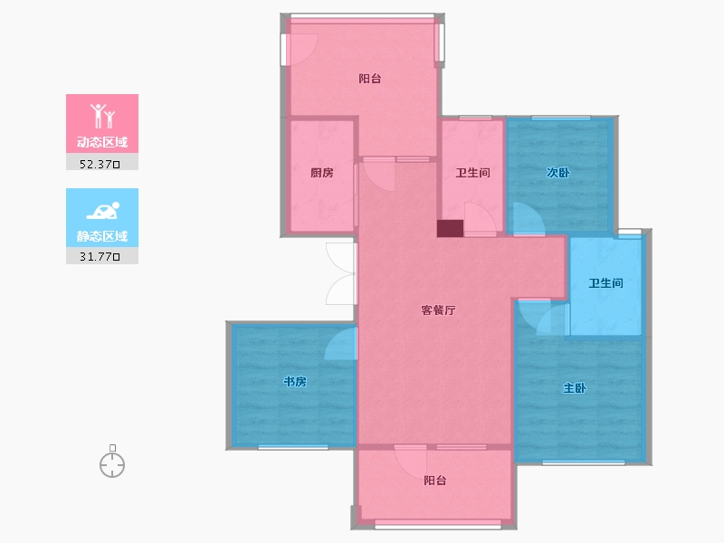 辽宁省-沈阳市-大河原著-100.00-户型库-动静分区